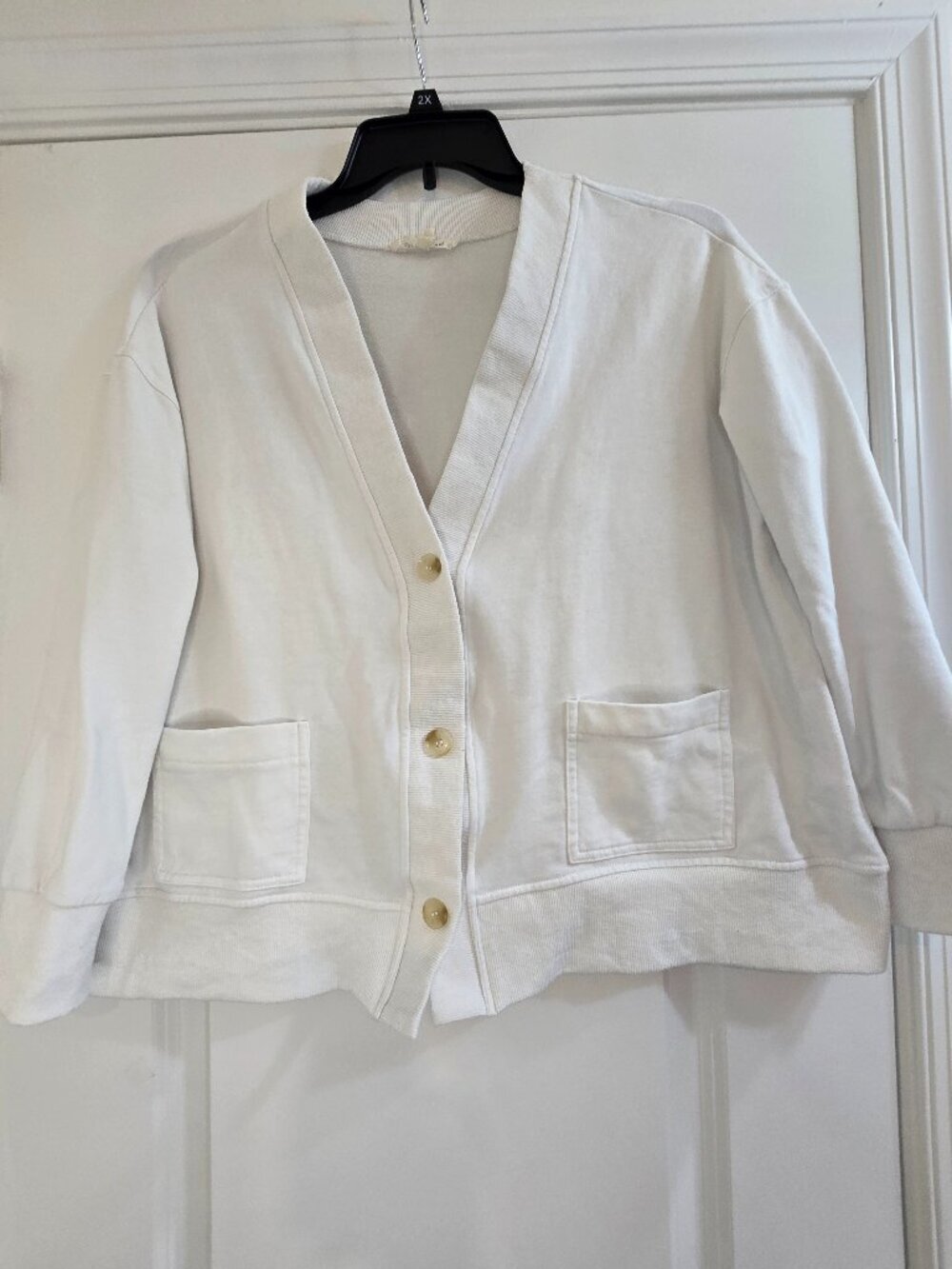 Grade & Gather Grandpa Oversized Cardigan - White